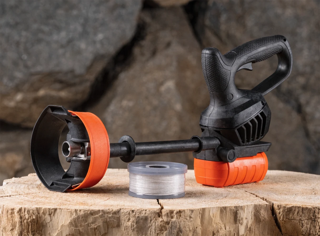 Decespugliatore a batteria con testina e accessori