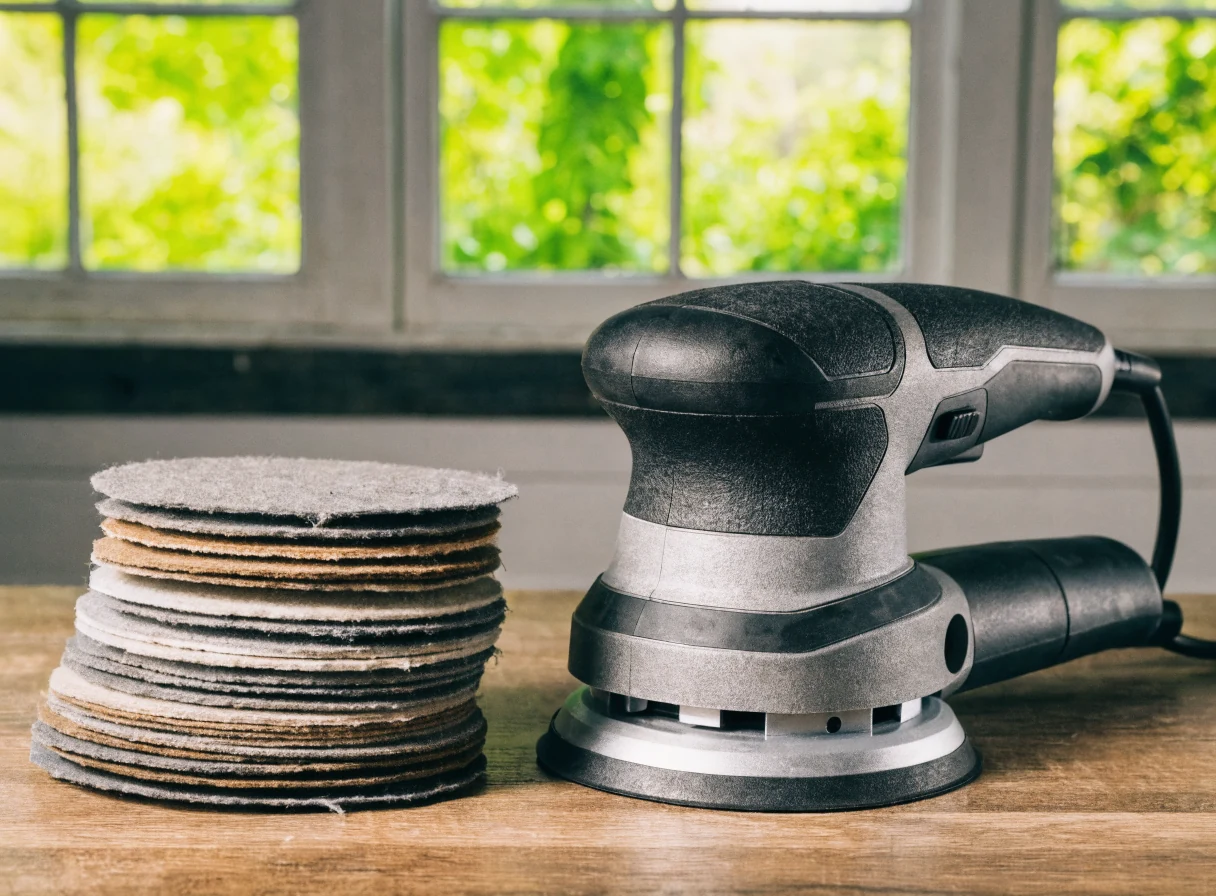 Levigatrice orbitale con dischi abrasivi su banco